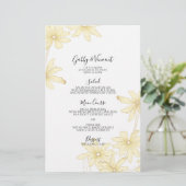 Menu Light Yellow Daisies Wedding (Staand voorkant)