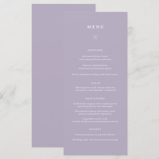 Menu Lihue Wedding Dinner (Voorkant / Achterkant)