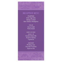 Menu lila Damask Wedding / Programma