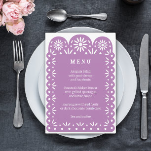 MENU LILA MEXICAN PAPEL PICADO