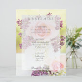 Menu Lilacs and Rozen Vintage Wedding (Staand voorkant)