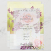 Menu Lilacs and Rozen Vintage Wedding (Voorkant / Achterkant)