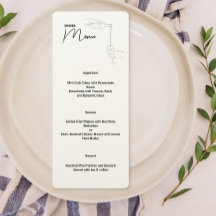 Menu Line Drawing Dinner Party