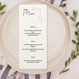 Menu Line Drawing Dinner Party