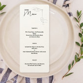 Menu Line Drawing Dinner Party