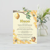 Menu Little Bee Baby shower (Staand voorkant)