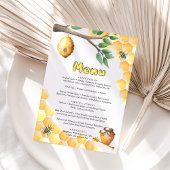 Menu Little Bee Baby shower