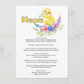 Menu Little Chick Baby shower (Voorkant)