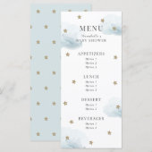Menu Little Star Blue Baby shower (Voorkant / Achterkant)