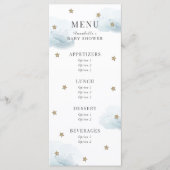 Menu Little Star Blue Baby shower (Voorkant)