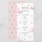 Menu Little Star Pink Baby shower (Voorkant / Achterkant)
