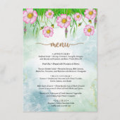 Menu Little Wildflower is onderweg Baby shower (Voorkant)