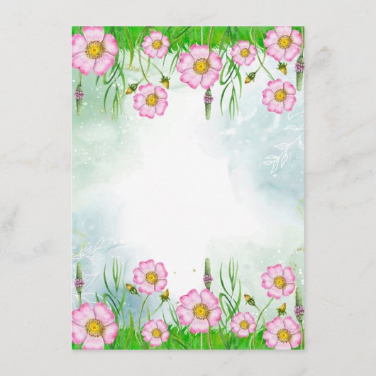 Menu Little Wildflower is onderweg Baby shower (Achterkant)