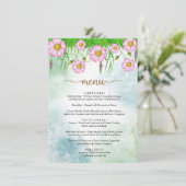 Menu Little Wildflower is onderweg Baby shower (Staand voorkant)