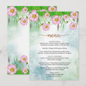 Menu Little Wildflower is onderweg Baby shower (Voorkant / Achterkant)