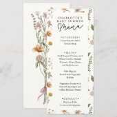 Menu Little Wildflower Ivory Baby shower (Voorkant / Achterkant)