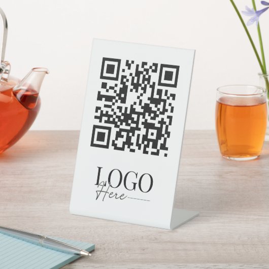 Menu Logo QR Code Business Modern Minimaal Eenvoud Reclamebord Met Voetstuk (Insitu)