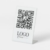 Menu Logo QR Code Business Modern Minimaal Eenvoud Reclamebord Met Voetstuk (Voorkant)