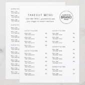 Menu Logo van restaurant met Catering minimalist (Voorkant / Achterkant)