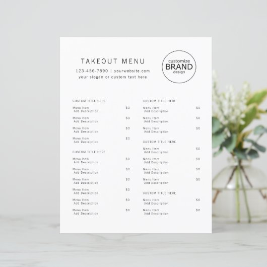 Menu Logo van restaurant met Catering minimalist (Staand voorkant)