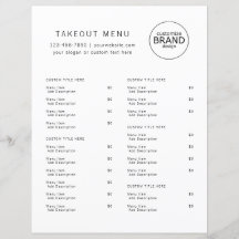 Menu Logo van restaurant met Catering minimalist