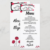 Menu Love Bird Weddenschappen Reception (Voorkant / Achterkant)