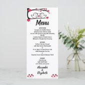 Menu Love Bird Weddenschappen Reception (Staand voorkant)