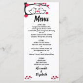 Menu Love Bird Weddenschappen Reception (Voorkant)