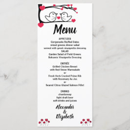Menu Love Bird Weddenschappen Reception