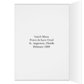 Menu Lunch, Ponce de Leon Hotel, St Augustine (Binnen (Links))