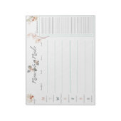 Menu & maaltijdpaneelpad notitieblok (Linkerzijde)