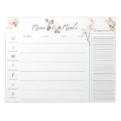 Menu & maaltijdpaneelpad notitieblok (Voorkant)