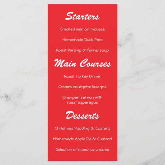 Menu Magische kerstboomvakantie (Achterkant)