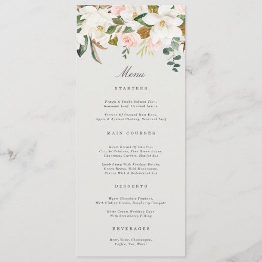 Menu Magnolia Cotton (Voorkant)