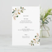 Menu Magnolia Floral Wedding (Staand voorkant)