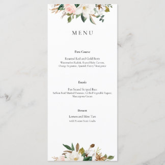 Menu Magnolia Floral Wedding