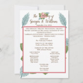 Menu Magnolia Lilies Bouquet Wedding Program (Voorkant)