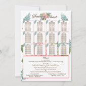 Menu Magnolia Lilies Bouquet Wedding Program (Achterkant)