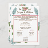 Menu Magnolia Lilies Bouquet Wedding Program (Voorkant / Achterkant)