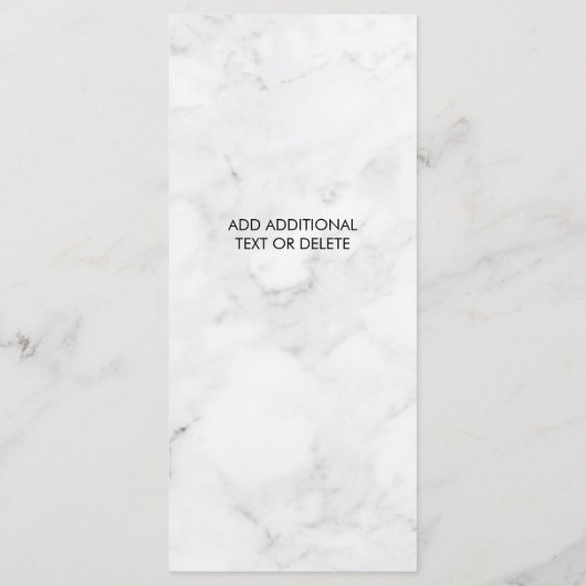 Menu Marble Nail Salon Professional Price List (Achterkant)