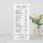 Menu Marble Nail Salon Professional Price List (Staand voorkant)