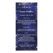 Menu marineblauw wit glitter bruiloft (Voorkant)