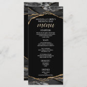 Menu Marmer Black and Gold Agate (Voorkant / Achterkant)