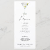 Menu Martini-Vrijgezellenfeest (Voorkant)