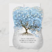 Menu Mason Jar Blue Heart Leaf Tree Waterverf Kaart (Achterkant)