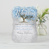 Menu Mason Jar Blue Heart Leaf Tree Waterverf Kaart (Staand voorkant)