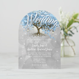 Menu Mason Jar Blue Heart Leaf Tree Waterverf Kaart