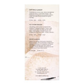 Menu Massage Acupunction Spa Price List (Achterkant)