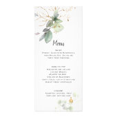 Menu Meadow Green en Gold Botanical Wedding (Voorkant)