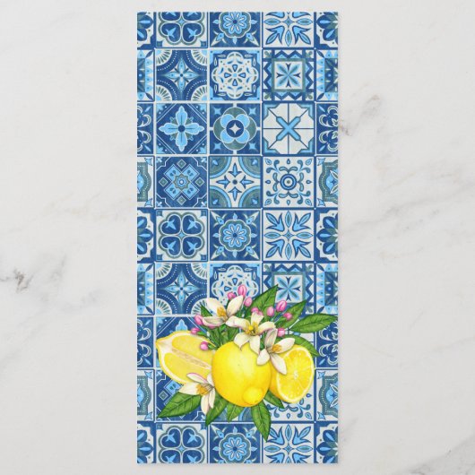 Menu Mediterrane Tegel en Lemons (Achterkant)